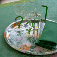 Serviette de table (4x Set) Cottage Vert 50x50 cm coton -...