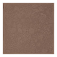 Serviettes de table (4x Set) de Le Jacquard Français; Model Cottage Beige; Couleur principale beige en coton; Taille 50x50 cm carré; Motif Fleurs et plantes tissé jacquard