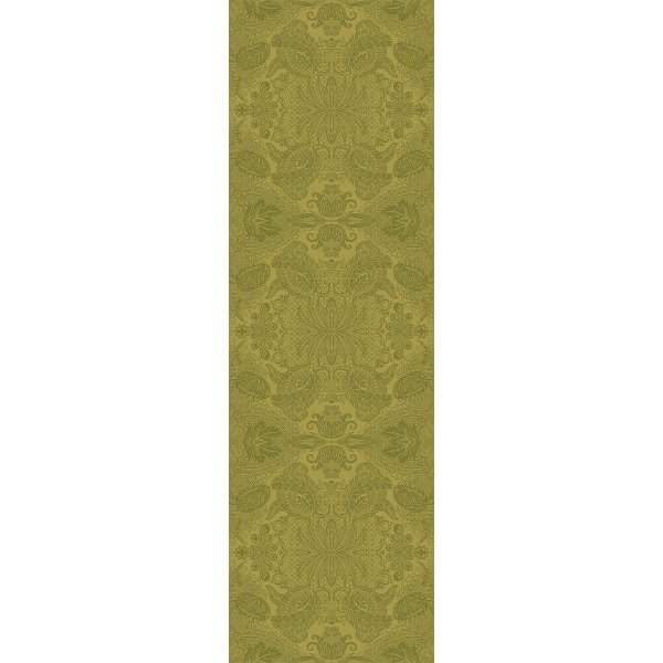 Table runner from Garnier-Thiebaut; Model Mille Isaphire Vermeil; main colour yellow in cotton; Size 55x180 cm rectangular; Motif Autumn; Pattern jacquard woven