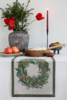 Chemin de table Winter Leaves  35x120 cm coton - Ekelund