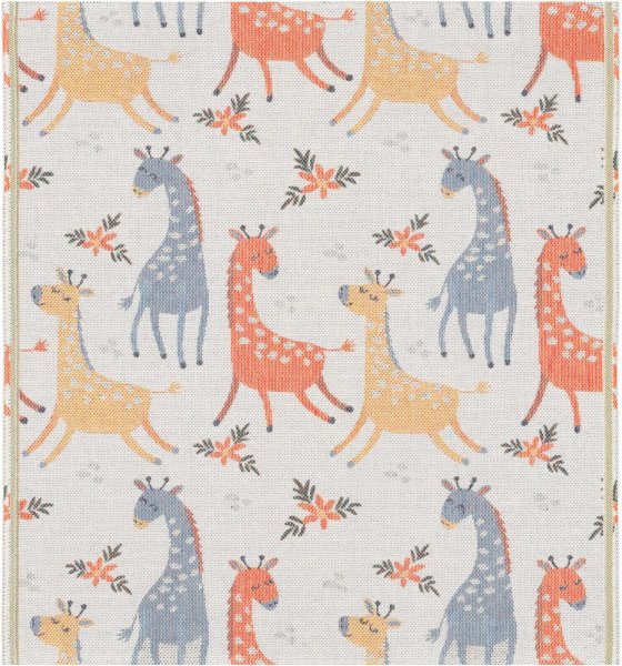 Baby blanket from Ekelund; Model Giraffer 599; main colour multicolored in cotton; Size 70x75 cm rectangular; Motif Kids series, Animals; Pattern Pixel-wowen (6 colours)