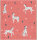 Babydecke von Ekelund; Modell Dalmatiner 550 in Grundfarbe rosa aus Baumwolle; Größe 70x75 cm rechteckig; Motiv Kinderserien, Tiere; Muster Pixel gewebt (6-farbig)