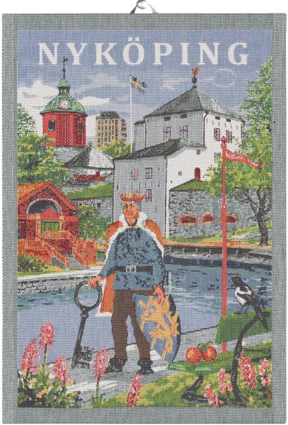 Asciugamano de Ekelund; Modelo Nyköping 599; Colore principale diverso en cotone; Taglia 35x50 cm rettangolare; Motivo Luoghi e città tessuto en pixel (6 colori)