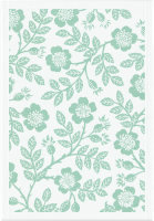 Essuie-mains de Ekelund; Model Nyponros 041; Couleur principale vert en coton; Taille 35x50 cm rectangulaire; Motif Fleurs et plantes Tissé