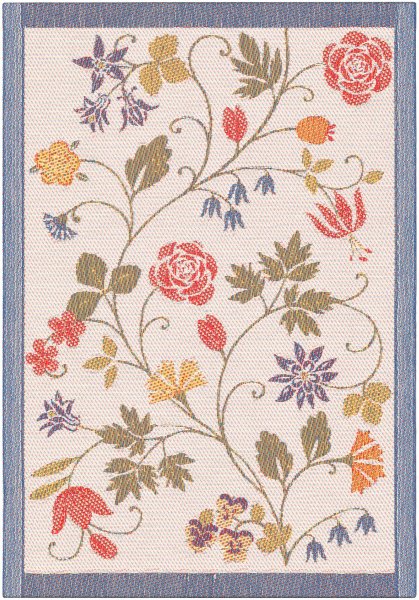 Towel from Ekelund; Model Flower 599; main colour several in cotton; Size 35x50 cm rectangular; Motif Flowers and plants, Summer; Pattern Pixel-wowen (3 colours)