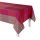Coated tablecloth from Le Jacquard Français; Model Fleurs De Kyoto Cerise; main colour red in cotton; Size 175x175 cm Square; Motif graphic patterns; Pattern jacquard woven