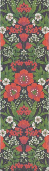 Runner da tavola de Ekelund; Modelo Julblommor 530; Colore principale rosso en cotone; Taglia 35x120 cm rettangolare; Motivo Natale tessuto en pixel (6 colori)