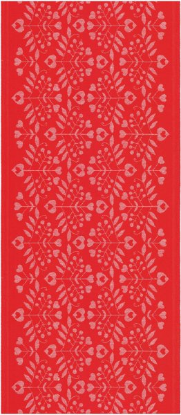 Table runner from Ekelund; Model Julhjärtan 380; main colour red in Cotton-linen mix; Size 35x80 cm rectangular; Motif Christmas; Pattern woven