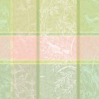 Servietten (4x Set) von Garnier Thiebaut; Modell Mille Printemps Eclosion in Grundfarbe grün aus Baumwolle; Größe 55x55 cm quadratisch; Motiv Blumen und Pflanzen; Muster jacquard-gewebt