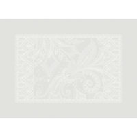 Placemats (2x Set) from Garnier-Thiebaut; Model Grace Perle; main colour white in cotton; Size 39x54 cm rectangular; Motif festive occasions; Pattern jacquard woven
