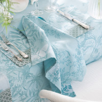 Serviettes de table (4x Set) Jardin DEden Cascade 58x58 cm coton - Le Jacquard Français