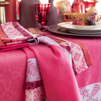 Napkins (4x Set) Mumbai Fuchsia 50x50 cm cotton - Le Jacquard Français