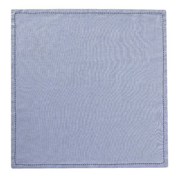 Servilletas (4x Set) de Le Jacquard Français; Modelo Nuances Denim; Color principal azul en mezcla de lino y algodón; Tamaño 45x45 cm cuadrado; Motivo  en tejido jacquard