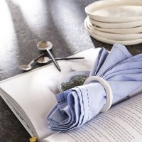 Napkins (4x Set) Nuances Denim 45x45 cm Cotton-linen mix - Le Jacquard Français