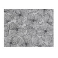 Beschichtete Tischsets (2x Set) von Le Jacquard Français; Modell A La Carte Fleurs Papillons Carbone in Grundfarbe schwarz aus Mischgewebe; Größe 36x48 cm rechteckig; Motiv grafische Muster; Muster jacquard-gewebt