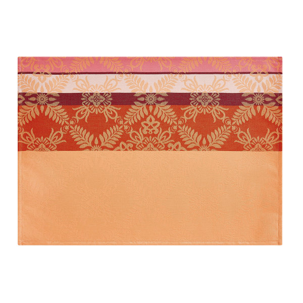 Tovagliette rivestite (2x Set) de Le Jacquard Français; Modelo Mumbai Marigold; Colore principale arancia en cotone; Taglia 36x50 cm rettangolare; Motivo disegni grafici in tessuto jacquard