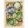 Tea towel from Tessitura Toscana Telerie; Model Potager Insalata; main colour green in linen; Size 50x70 cm rectangular; Motif Food and drink; Pattern printed