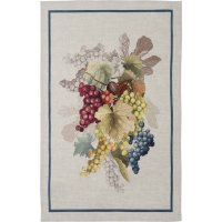 Tea towel from Tessitura Toscana Telerie; Model Doucers Uva; main colour multicolored in linen; Size 50x70 cm rectangular; Motif Food and drink; Pattern printed