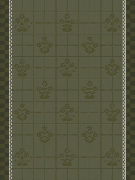 Paño de cocina de Le Jacquard Français; Modelo Lulu Luce Mélisse; Color principal verde en algodón; Tamaño 60x80 cm rectangular; Motivo diseños gráficos en tejido jacquard