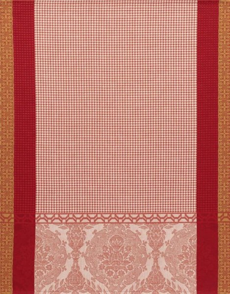 Asciugamano de Le Jacquard Français; Modelo Festin Scala; Colore principale rosso en cotone; Taglia 60x80 cm rettangolare; Motivo Cibo e bevande in tessuto jacquard