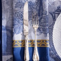 Serviettes de table (4x Set) Festin Cristal 55x55 cm coton - Le Jacquard Français