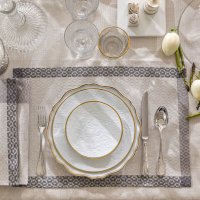 Sets de table (2xSet) Évasion Céleste Carrare 36x50 cm lin - Le Jacquard Français