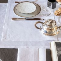 Sets de table (2xSet) Évasion Céleste Blanc Pur 36x50 cm lin - Le Jacquard Français