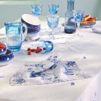 Serviettes de table (4x Set) Voliere Bleu 45x45 cm...