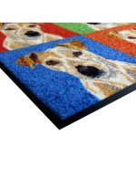 Tapis décor Chiens Pop Art Multicolore 50x75 cm Polyamide - Garnier-Thiebaut