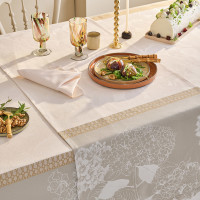 Chemin de table Mille Hortensias Naturel 55x180 cm coton...