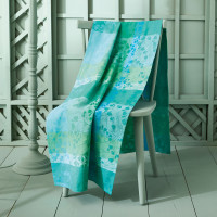 Table runner Mille Feuillages Turquoise 55x180 cm cotton...