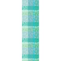 Table runner Mille Feuillages Turquoise 55x180 cm cotton - Garnier-Thiebaut