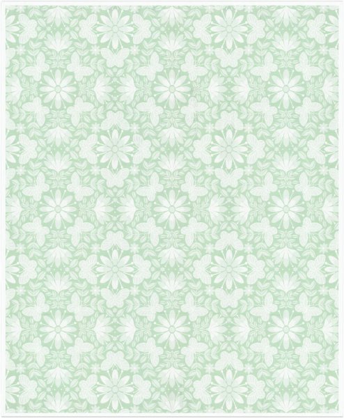 Plaid from Ekelund; Model Bladmosaik 041; main colour green in cotton; Size 140x170 cm rectangular; Motif Flowers and plants, graphic patterns; Pattern woven