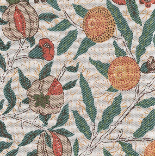 Servilleta de Ekelund; Modelo William Morris Fruit; Color principal multicolor en algodón; Tamaño 35x35 cm cuadrado; Motivo Plantas y flores, William Morris tejido en pixel (6 colores)