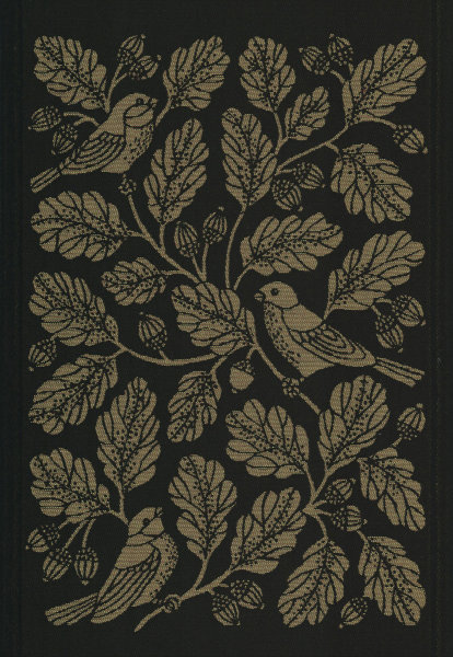 Towel from Ekelund; Model Skogsfjäder 940; main colour green in cotton; Size 48x70 cm rectangular; Motif Flowers and plants, Autumn; Pattern woven