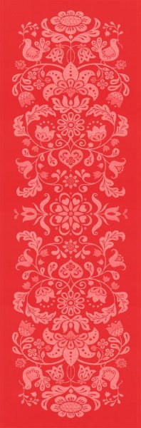 Table runner from Ekelund; Model Snöröd 380; main colour red in Cotton-linen mix; Size 50x150 cm rectangular; Motif Christmas, Winter; Pattern woven