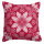 Cushion cover from Ekelund; Model Värme 030; main colour red in cotton; Size 40x40 cm square; Motif graphic patterns, Winter; Pattern woven