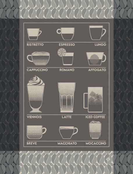 Tea towel Barista Ristretto 60x80 cm cotton - Le Jacquard Français