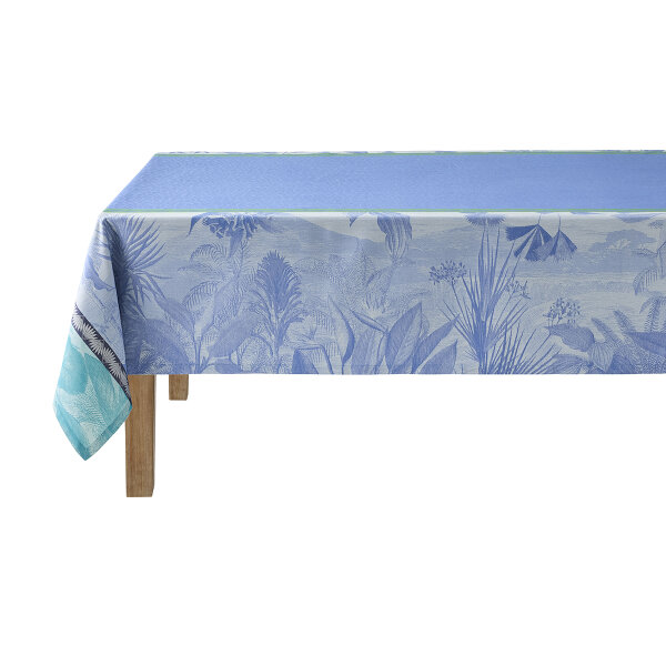 Le Jacquard Français - Tablecloth - Sinharâja - Océan made of 100% cotton in blue - jacquard woven - GTIN: 3660269305208