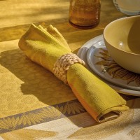 Napkins (4x Set) Sinharâja Fauve 50x50 cm cotton - Le Jacquard Français