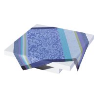 Mantel revestido de Le Jacquard Français; Modelo Provence Bleulavande; Color principal azul en algodón; Tamaño 175x320 cm rectangular; Motivo Verano en tejido jacquard