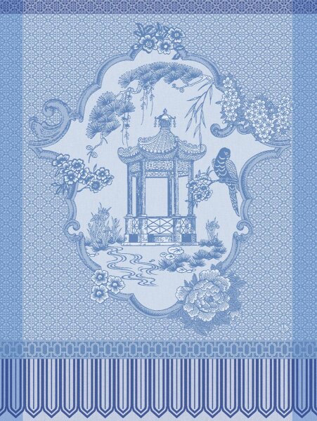 Geschirrtuch Promenade Impériale Lapis 60x80 cm Baumwolle - Le Jacquard Français